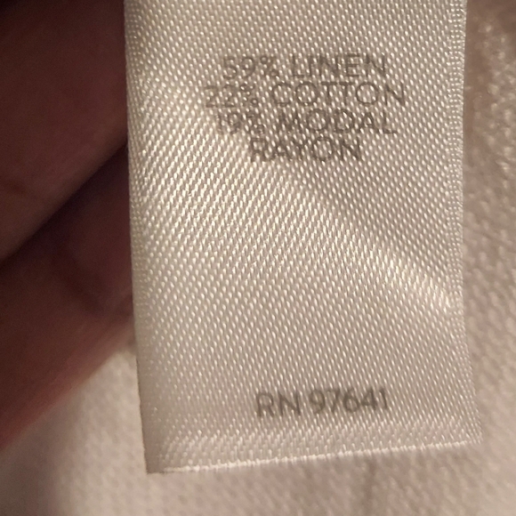 Pure J. Jill L Large White Blue Tie Dye Linen Boho Hippie Top Beach Lagenlook - Picture 7 of 10